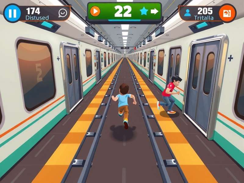 Subway Power Surfers gameplay screenshot showing character running through subway
